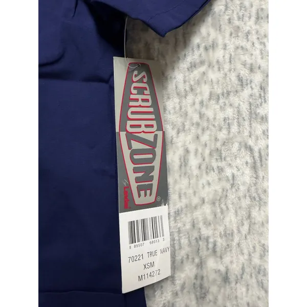 Scrubzone by Landau‎ True Navy V-Neck Medical Scrub Top XSM 70221 NWT - Image 3
