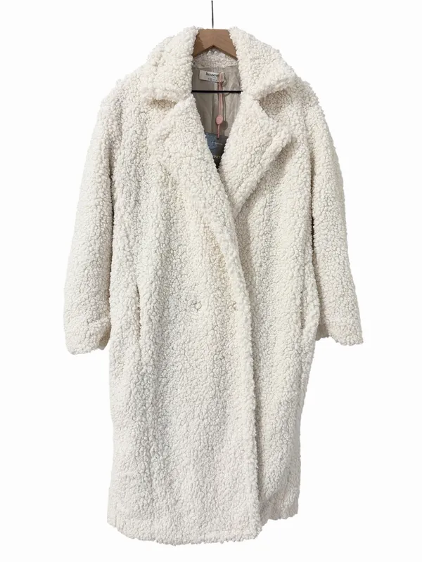 House of CB Bear Coat Milk White Size Small NWT Faux Fur Sherpa - Image 2