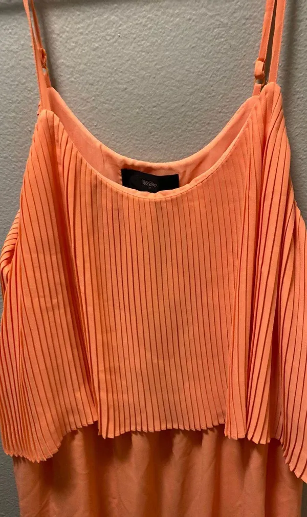 Mossimo Peach Pleated Overlay Dress - Image 6