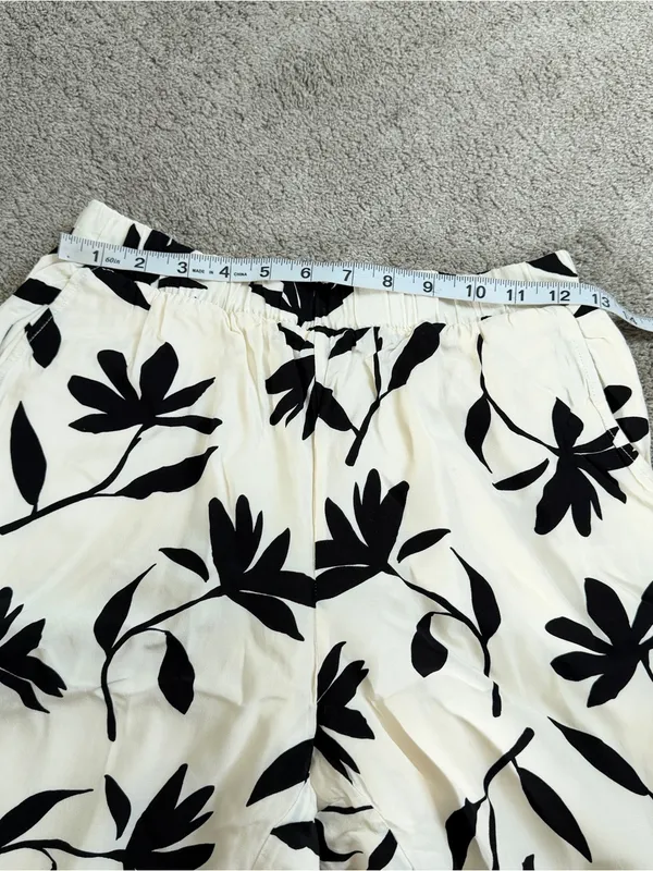 Anine Bing Women’s Owen Pants Pull On Straight Leg in Ivory Daisy S - Image 12