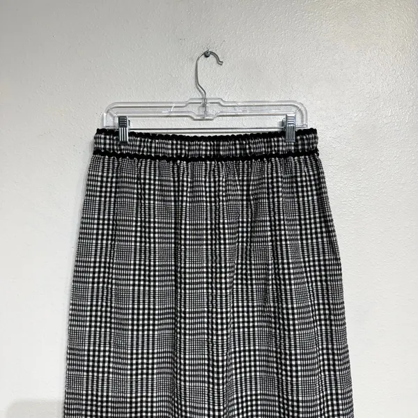 Free People Black Combo Penelope Gingham Midi Skirt Sz M NWT - Image 7