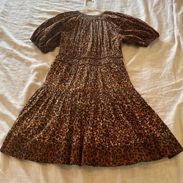 Ulla Johnson Mariana animal print dress fall 400$ boho designer formal revolve - Image 6