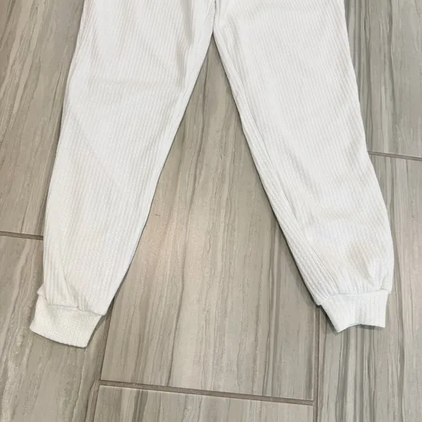 Dippin Daisys Staying In Pants Size M White Waffle Knit Jogger Pajama Coquette‎ - Image 6
