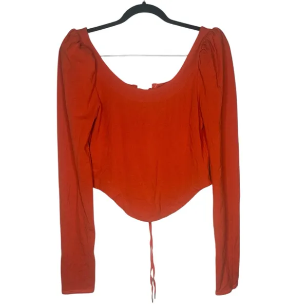 Free People Willow Corset Top Lace Up Bustier Orange Reversible - Image 5