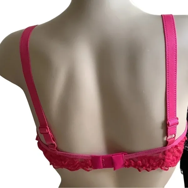 Massam Size Large Hot Pink Lace Underwire Bra. Made in Brazil New with Tags. - Image 3