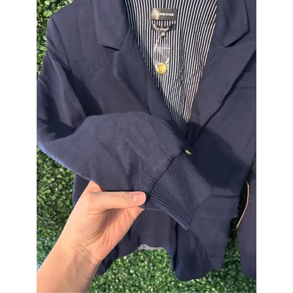 Carbon38 Oversized Scuba Blazer Dark Blue Sz XS NWT - Image 4