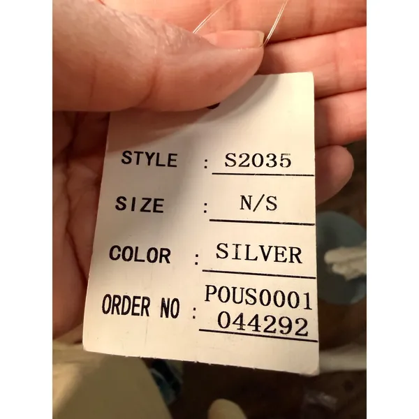 David's Bridal‎ S2035 Silver glitter Embellished Sash ribbon bow Belt OSFM - Image 7