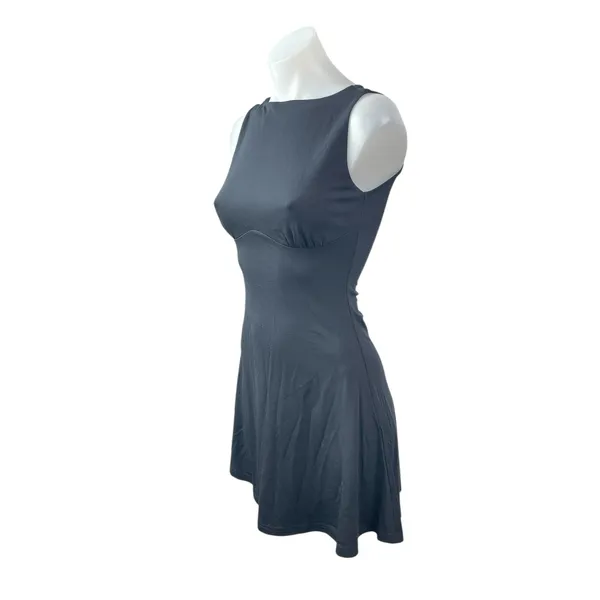 OGL Gray Sleeveless Boat Neck Bustier A Line Fit & Flare Mini Dress Size XS - Image 3