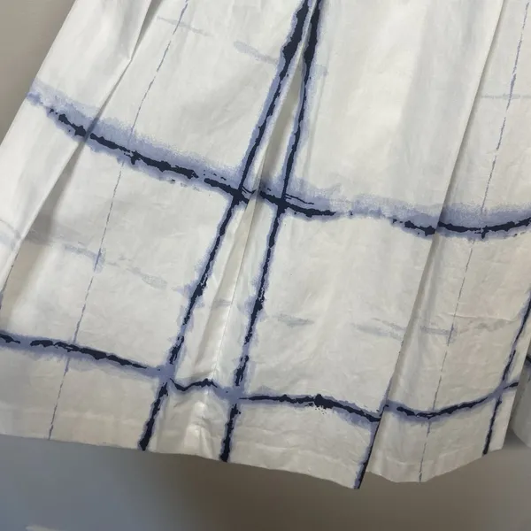 Pendleton Sleeveless A-line Dress‎ Size 12 White Blue Plaid Check Pleated NWT - Image 6