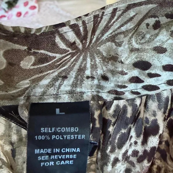 Source Unknown Brown & Beige Oversized Slouchy Leopard Print Tank Top - Image 3