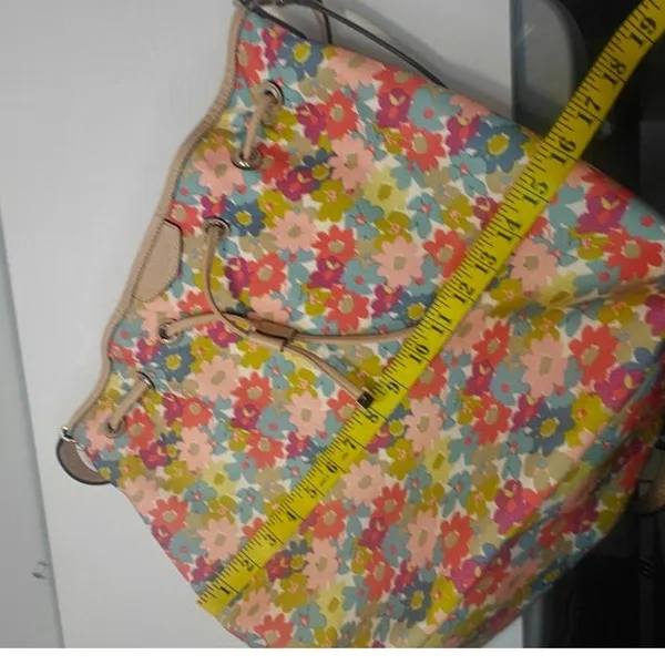 Vintage Tan Floral Coach Tote - Image 8