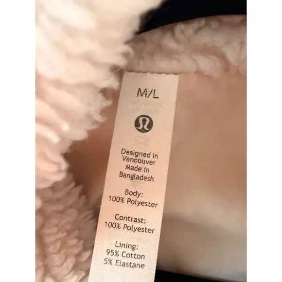 Lululemon Long Textured Fleece Jacket White Opal Oversized W3EOWS M/L - Image 3