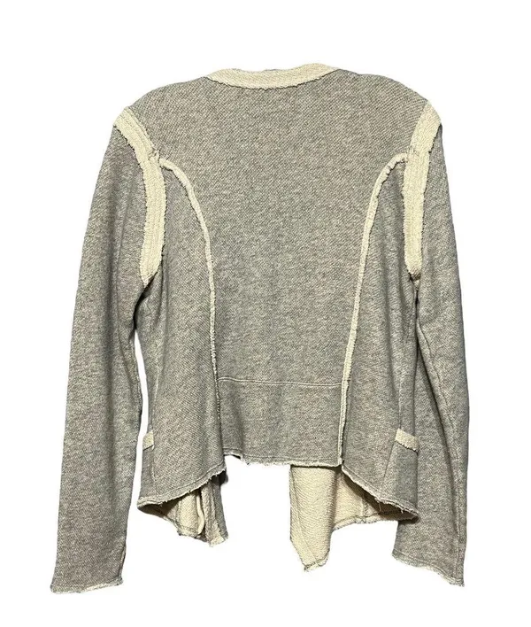 The Great Lucky Brand Lucky Lotus Softest Knit Asymmetric Full Zip Moto Sweater L - Image 3