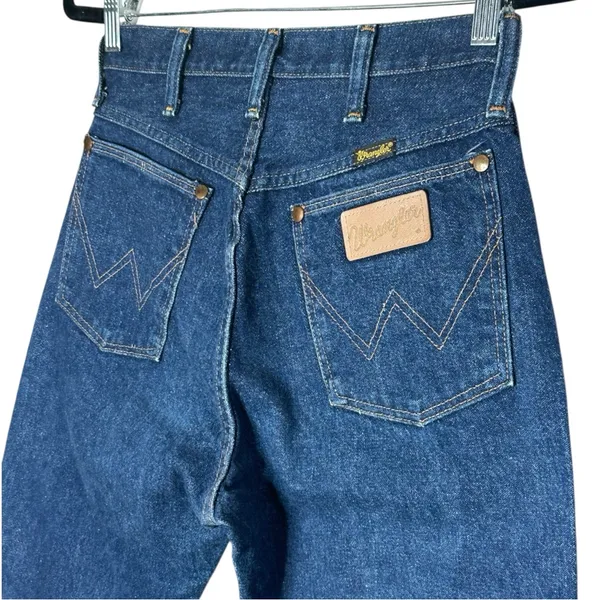 Wrangler Vintage Cowboy Cut Jeans High Rise Tall Rigid Blue Denim 13MWZG - Image 5