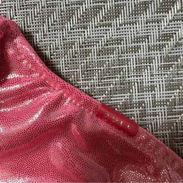 Doll Pink Cosmic Shimmer Triangle Swimwear Top Size Large‎ - Image 3