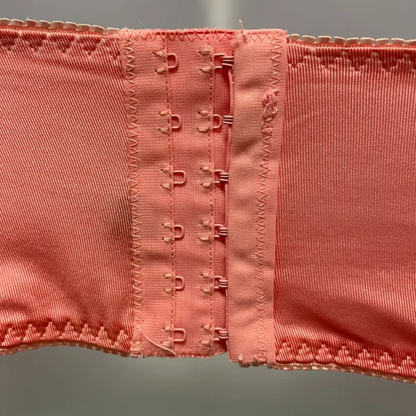Black Fuchsia Peach Colored Lace Bra With 6 Rows Of Claps Size 34B - Image 7