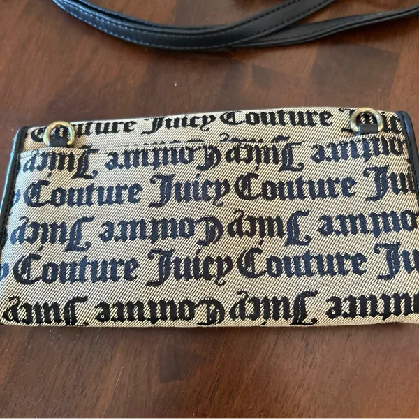 Juicy Couture Gothic Juicy Jacquard Wallet on a String Crossbody Purse EUC - Image 5