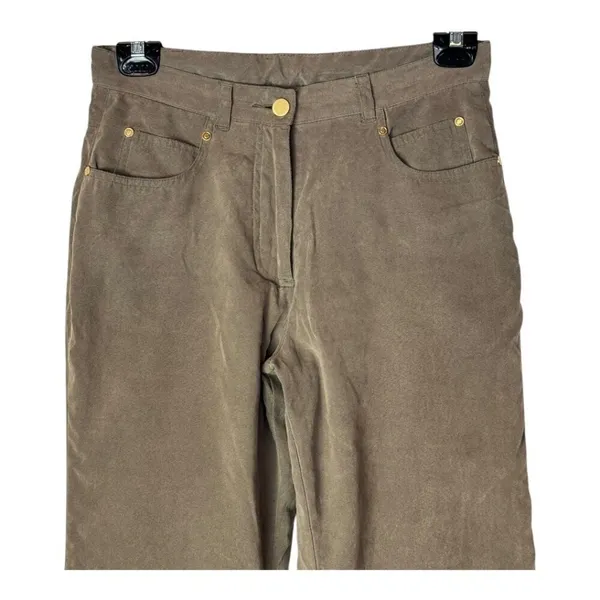 Obermeyer‎ Vintage Ski Pants Women 8 Brown Olive Faux Suede Cortina Gorpcore - Image 3