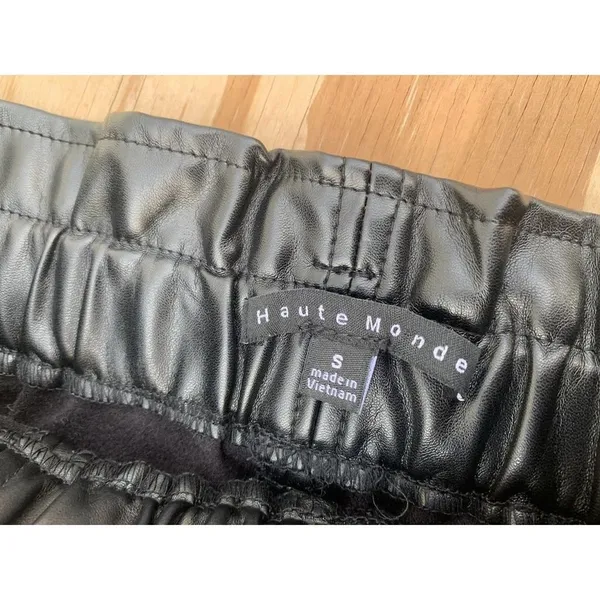 Haute Monde S Faux Leather Belted Mini‎ Skirt in Black Small Biker Goth Summer - Image 5