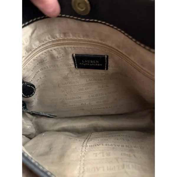 Lauren Ralph Lauren Rare Convertible Black Leather Shoulder Cross‎ Body Bag - Image 10