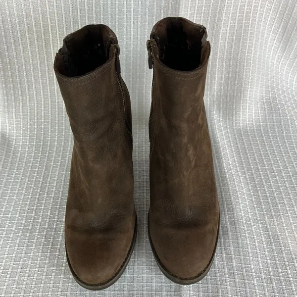 Timberland Boots Womens 8.5 Brown Leather Waterproof Block Heels‎ Zip Up Ankle - Image 7