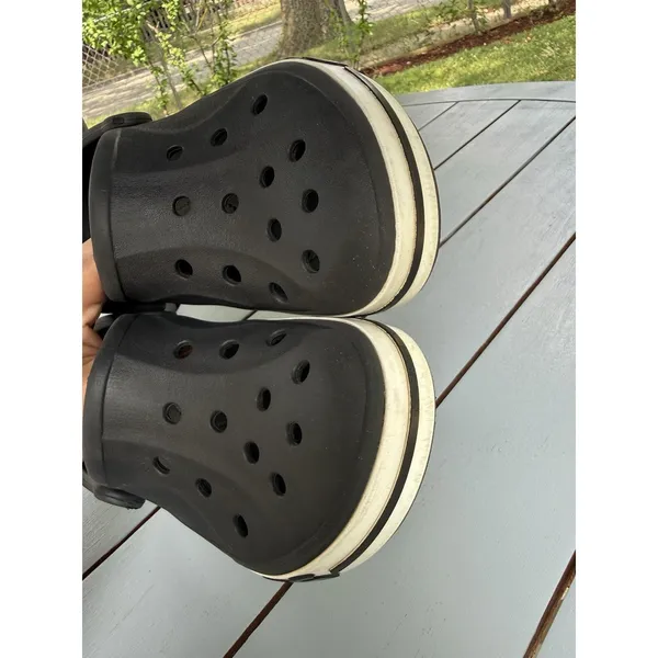Crocs Bayaband Clogs Black White Men's 4 Women's 6 Comfort Slip On Shoes Sandals - Image 8