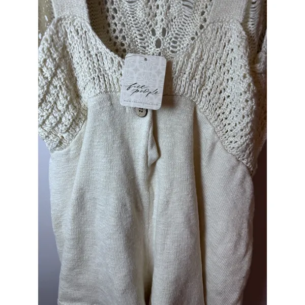 Free People Beach Irina Low Back Fauxchet Romper Medium Tofu Beach/Resort NWT - Image 6