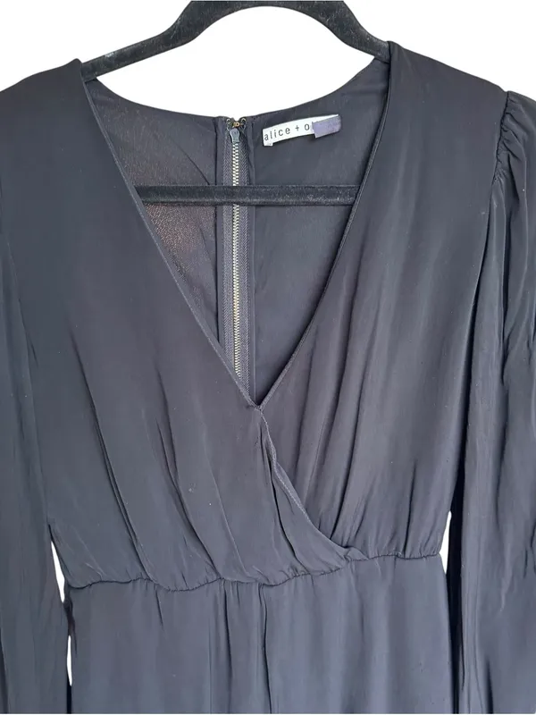 Alice + Olivia - Sinclair Black Long Sleeve Romper Size 6 - Image 3