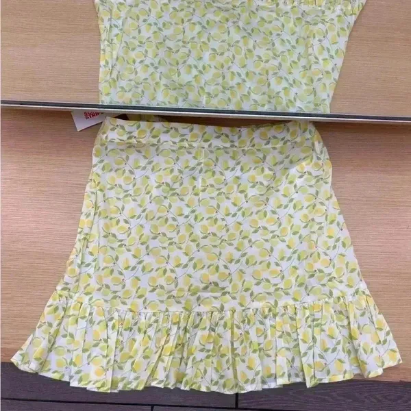 NWT SOLID & STRIPED Corey Pareo Coverup Wrap Skirt Cotton Lemon Print Yellow S - Image 3