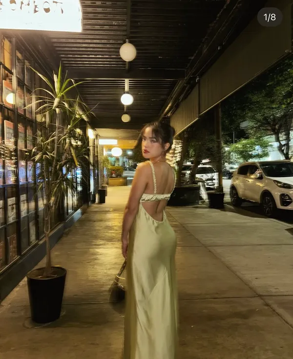 Dress Lime Green Satin Effect Maxi Midi Wedding Party Date Coctail - Image 14