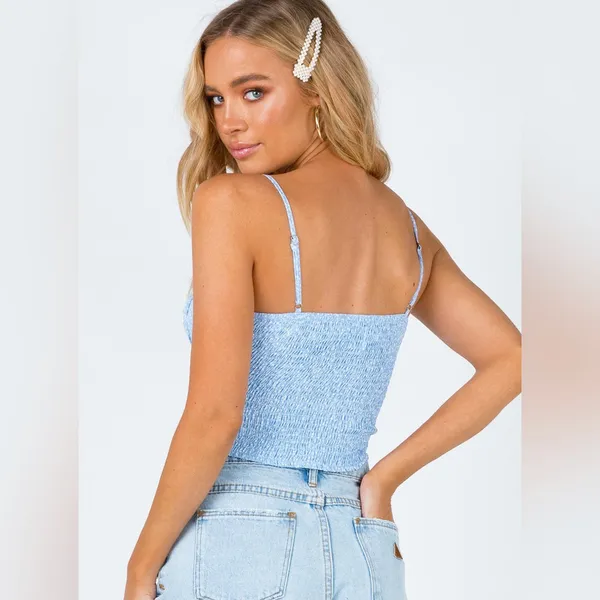 Princess Polly Tiarnie Top in Blue Size 6 - Image 3