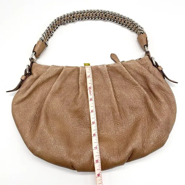 Prada Chain Cervo Lux Leather Cammeo Beige Pink Shoulder Handbag - Image 6