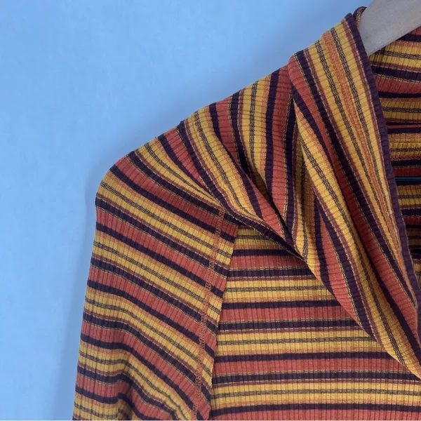 FREE PEOPLE Cape Cod‎ Thermal Striped Ribbed Cowl Neck Size M - Image 4