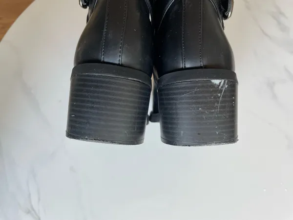LOFT Women Heel Ankle Boots Black Size 10M Faux Leather Zip - Image 6