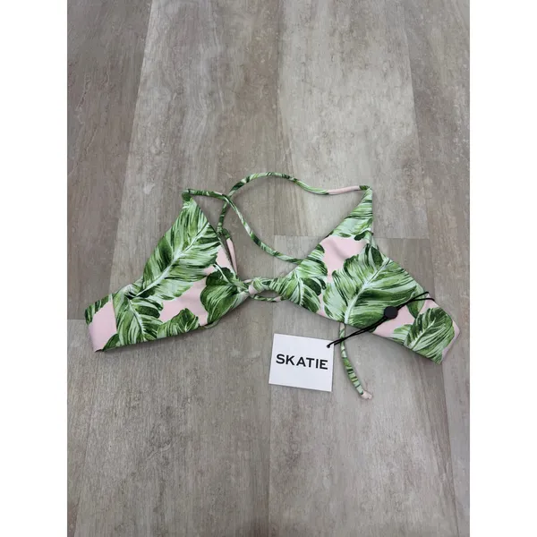 NEW Skatie Sarah Bikini Top in Beverly Rodeo Palm Leaf Print Size Small - Image 3