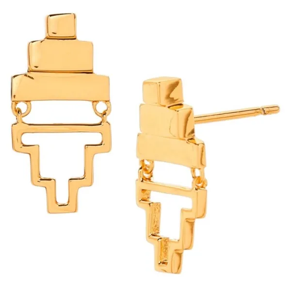 Gorjana Peytin Hinged Stud Earring 18K Gold Plated - Image 2