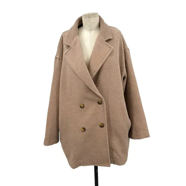 Free People Hannah Super Soft Slouchy Blazer Tan Size Large‎ - Image 3