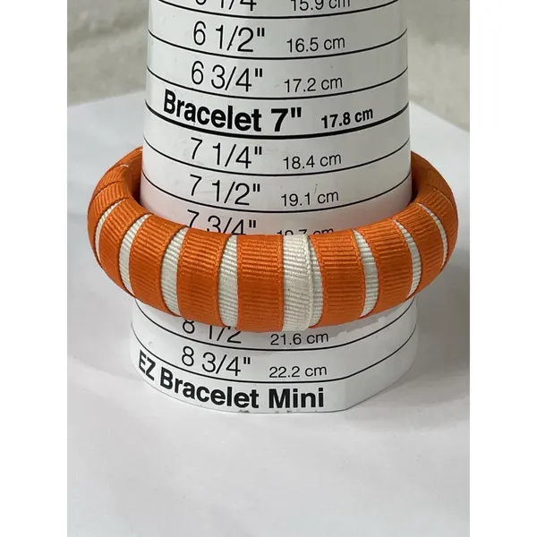 GAMEDAY BANGLES Orange Ribbon Wrapped Bangle Bracelet Lot Set 2 Skinny TN - Image 4