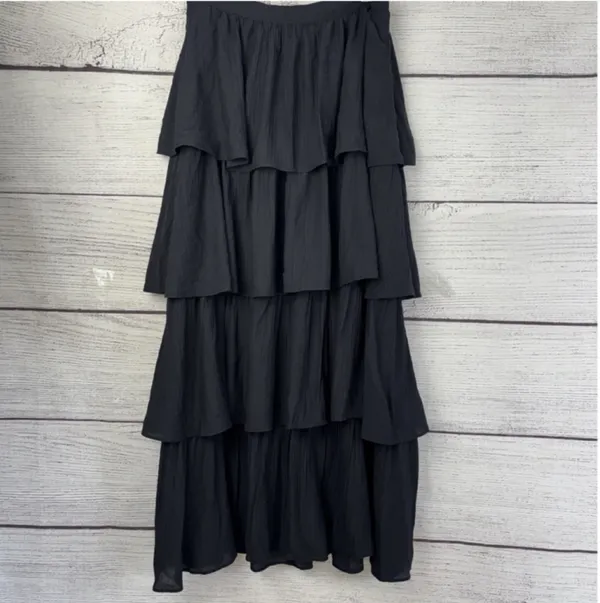 Abercrombie & Fitch Black Tiered Maxi Skirt - Image 2