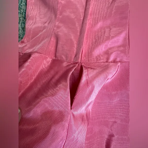Vintage 60s pink peplum formal bridesmaid dress, size 7/8 - Image 12