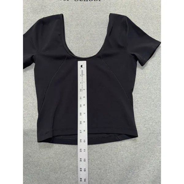 Lululemon Women's Align Tee Black Slim Fit Cropped Length Nulu Size 4 - Image 6