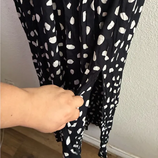ASOS Front Slits Back Cut Out Black and White Patterned Maxi Beach Dress 2 - Image 9