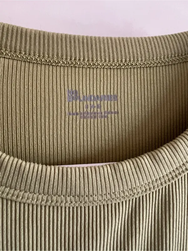 No Boundaries Olive Green Long Sleeve Crewneck Top - Image 3