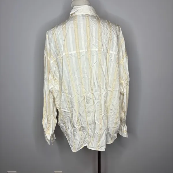 H&M - Cream & White Striped Button Down - Image 3