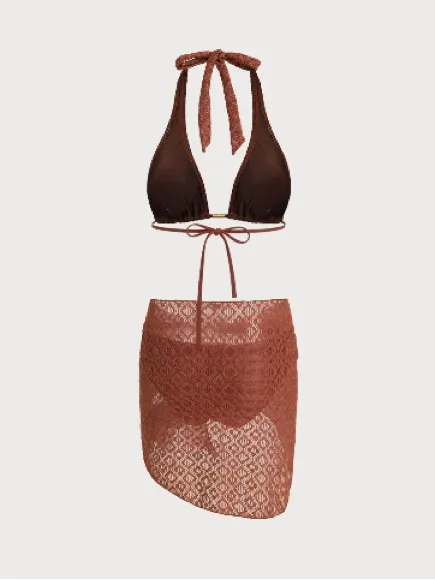 Samiol Brown Metallic Bikini Three - Image 3