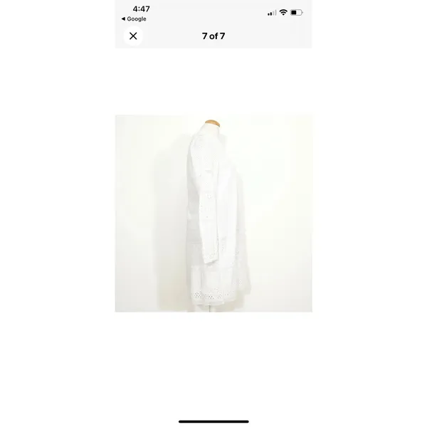 RALPH LAUREN White Cotton Voile Floral Eyelet Dress Size 10, $55, B53 - Image 12