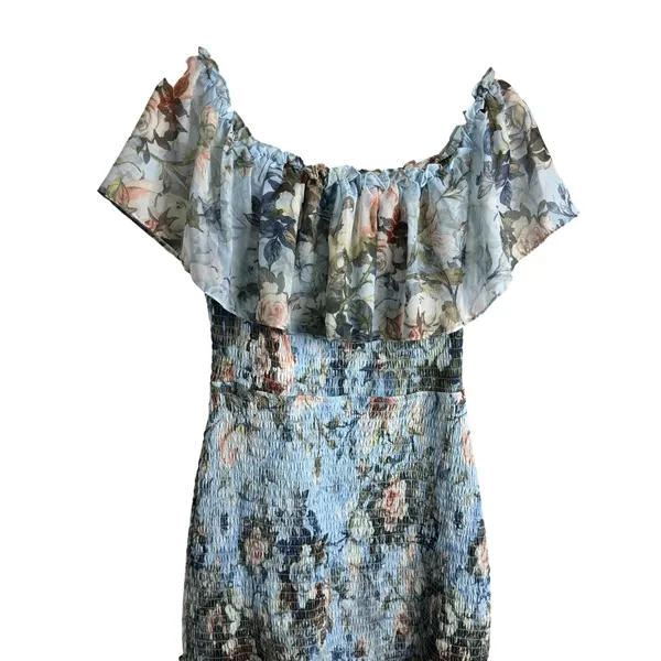 Baltic Born Amalfi Smocked Maxi Dress Blue Floral - Image 7