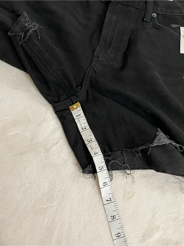 Old Navy High-Rise Slough straight 5” inseam black Distressed Denim shorts 8 - Image 5