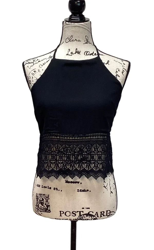 American Eagle Boho tie back halter top black  - Image 14