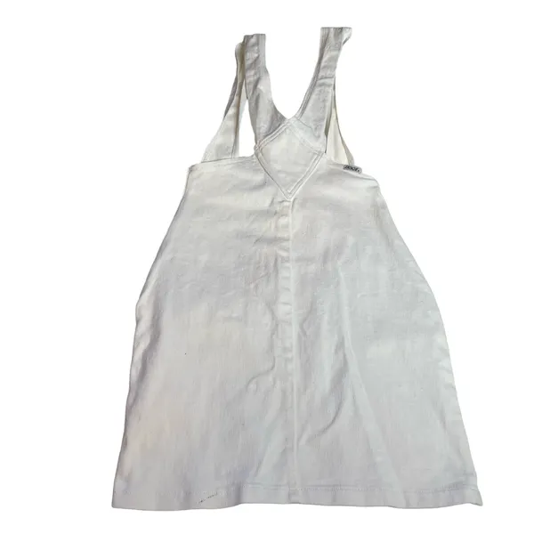 JORDACHE Vintage‎ White 9/10 Overall Dress Denim Jean Zip Up - Image 2
